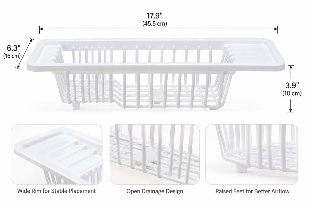 Over-Sink Plastic Dish Rack