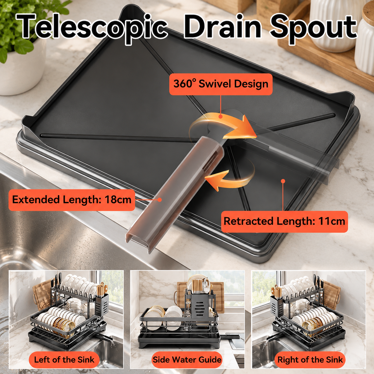 2-Tier Foldable Dish Drying Rack