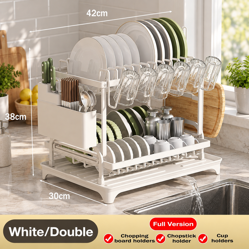 Large Dish Rack with Drain Board