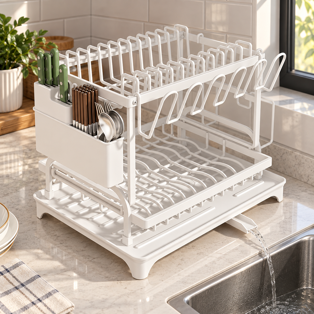 Large Dish Rack with Drain Board