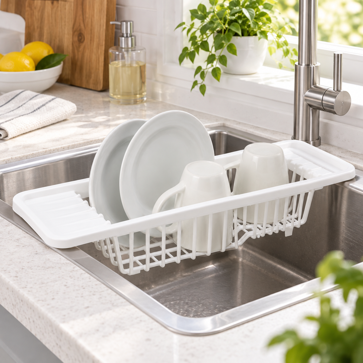 Over-Sink Plastic Dish Rack